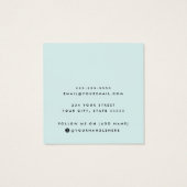 Licht waterblauw aangepaste logo-oorenkaart vierkante visitekaartjes (Achterkant)