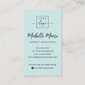 Licht waterblauw verticaal aangepaste logo visitekaartje (Voorkant)