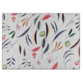 Licht Waterverf bladeren en berenpatroon Snijplank (Voorkant)