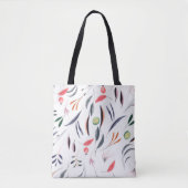 Licht Waterverf bladeren en berenpatroon Tote Bag (Voorkant)