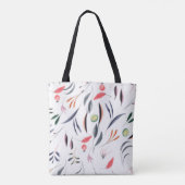 Licht Waterverf bladeren en berenpatroon Tote Bag (Achterkant)