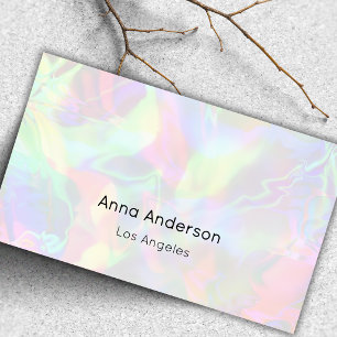 Licht Witte Opal Steen Holografisch Hologram Visitekaartje