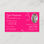 Licht witte roze afbeelding met Logo en foto Visitekaartje (Achterkant)