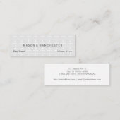 Licht Witte "watermerk stijl" Schaaltjes voor gere Mini Visitekaartje (Voorkant / Achterkant)