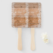 Licht Woodenpaneel met witte lens Handwaaier (Voorkant en achterkant)