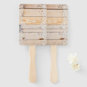 Licht Woodenpaneel met witte lens Handwaaier (Voorkant en achterkant)