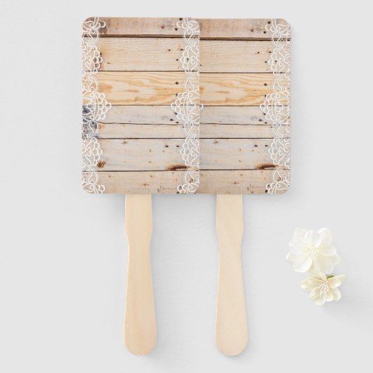 Licht Woodenpaneel met witte lens Handwaaier (Voorkant en achterkant)