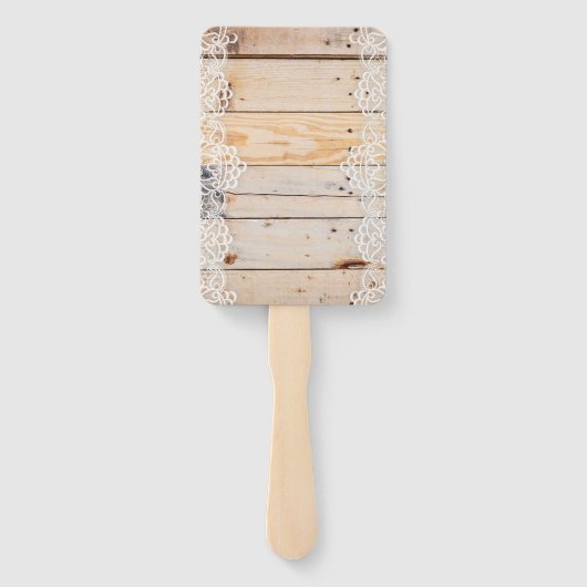 Licht Woodenpaneel met witte lens Handwaaier (Achterkant)