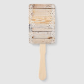 Licht Woodenpaneel met witte lens Handwaaier (Voorkant)