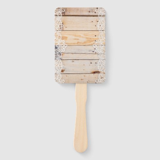 Licht Woodenpaneel met witte lens Handwaaier (Voorkant)