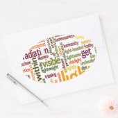 Licht Woordwolkunstprint Ovale Sticker (Envelop)