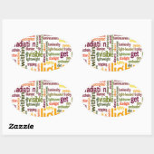 Licht Woordwolkunstprint Ovale Sticker (Vel)