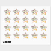 Licht Woordwolkunstprint Ster Sticker (Vel)