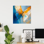 Licht Worden – Abstracte Vlinder In Beweging Poster (Thuiskantoor)