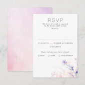 Licht zacht bloemig Paarse bruiloft RSVP Kaarten (Voorkant / Achterkant)