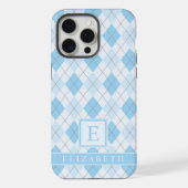Licht Zacht Helder Blauw Argyle Patroon iPhone Hoesje (Achterkant)