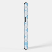 Licht Zacht Helder Blauw Argyle Patroon iPhone Hoesje (Rechterkant)