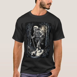 Licht zal mijn weg leiden - een backpacker skelet t-shirt
