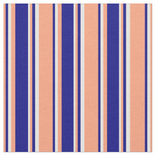Licht zalm, blauw en wit gelaagd Patroon Stof