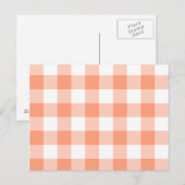 Licht Zalm Gingham Patroon Briefkaart (Voorkant / Achterkant)