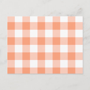 Licht Zalm Gingham Patroon Briefkaart