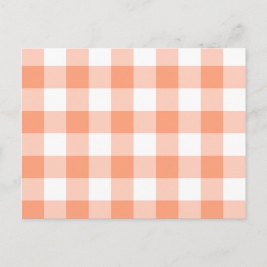 Licht Zalm Gingham Patroon Briefkaart (Voorkant)