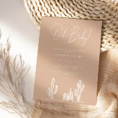 Licht zand Baby shower Cactus Line Art woestijn Kaart