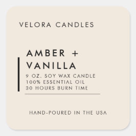 Licht Zand Moderne Minimalistische Kaars Label Sti