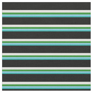 Licht Zee groen, blauw, bosgroen, cyaan en zwart Stof