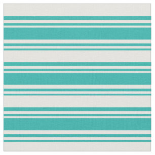 Licht Zee Groen en Wit Stripes/Lijnpatroon Stof