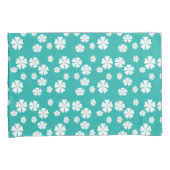 Licht zee groen met witte bloemen kussensloop (Voorkant-Rechts)