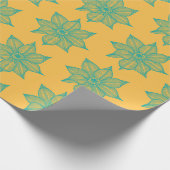 Licht Zee Groen op Gele Schetjestbloemen Cadeaupapier (Hoek)