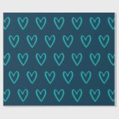 Licht Zee Groen op Pruissiaans blauw handgetrokken Cadeaupapier (Vlak)