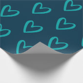 Licht Zee Groen op Pruissiaans blauw handgetrokken Cadeaupapier (Hoek)