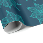 Licht Zee Groen op Pruissiaanse blauwe ketterjesto Cadeaupapier (Rol Hoek)