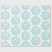 Licht Zee Groen op witte luchtsymbolen Cadeaupapier (Vlak)