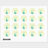Licht zee groen zeepaardbruiloft Save the Date Ronde Sticker (Vel)