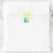 Licht zee groen zeepaardbruiloft Save the Date Ronde Sticker (Tas)