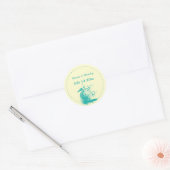 Licht zee groen zeepaardbruiloft Save the Date Ronde Sticker (Envelop)