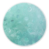 Licht Zee Groene Glitter Stippen Keramische Knop (Voorkant)