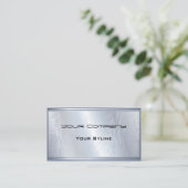 Licht zilver Abstract getextureerd Visitekaartje (Staand voorkant)