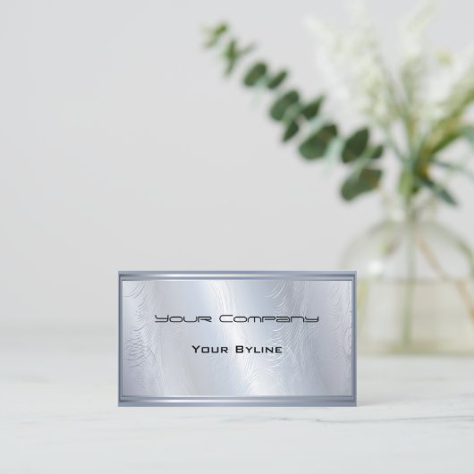 Licht zilver Abstract getextureerd Visitekaartje (Staand voorkant)