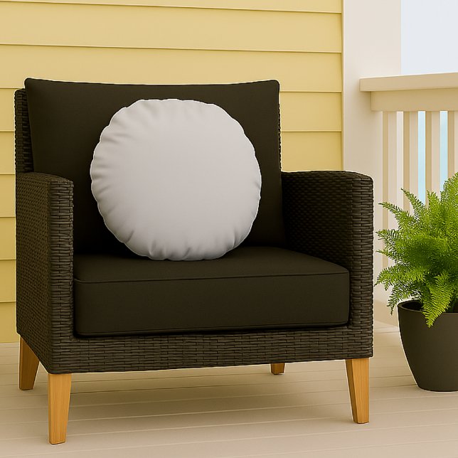 Licht Zilver Grijs Effen Kleur Duidelijk Eenvoudig Rond Kussen (Creator heeft geüpload)