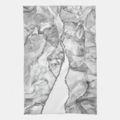 LICHT ZILVER MARMER AGAAT GLITTER GLAM THEEDOEK (Verticaal)