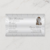 Licht zilver met diamanten en foto's luxueus visitekaartje (Achterkant)