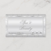 Licht zilver met diamanten en foto's luxueus visitekaartje (Voorkant)