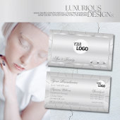 Licht zilver met diamanten en Logo luxe stijlvol Visitekaartje