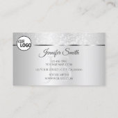 Licht zilver Sparkle Soft Glitter Logo Initialen Visitekaartje (Achterkant)