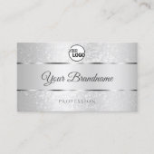 Licht zilver Sparkle Soft Glitter Logo Initialen Visitekaartje (Voorkant)
