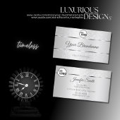 Licht zilver Sparkle Soft Glitter Logo Initialen Visitekaartje